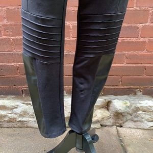 Rune Glynn Faux Leather Detail Moto Leggings